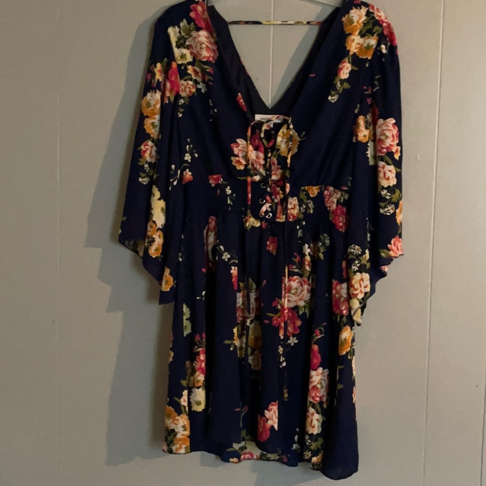 Navy Blue Flower Dress